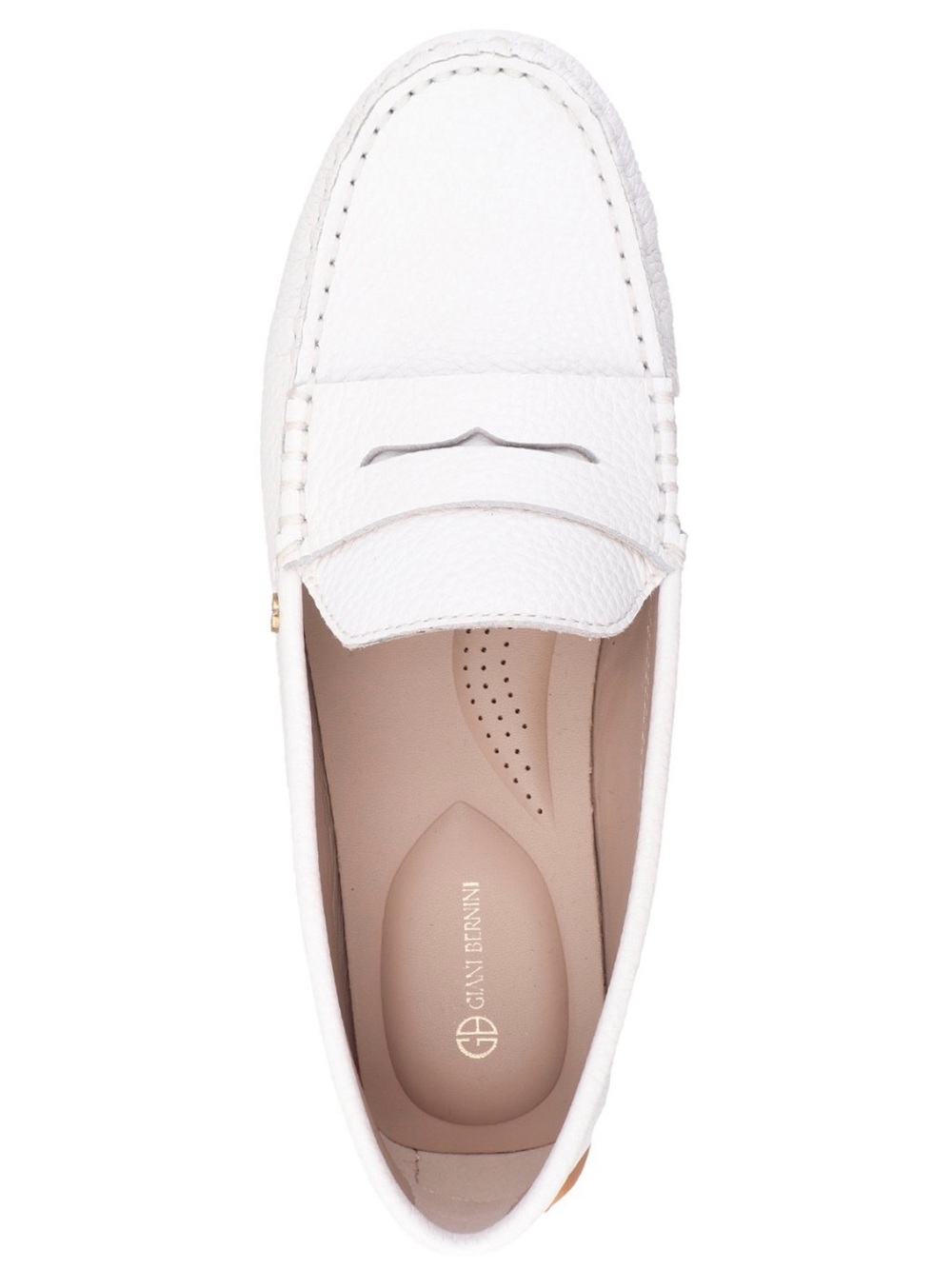 Gianni Bini White Leather Women's Carinna Slip On Penny Driving Loafers